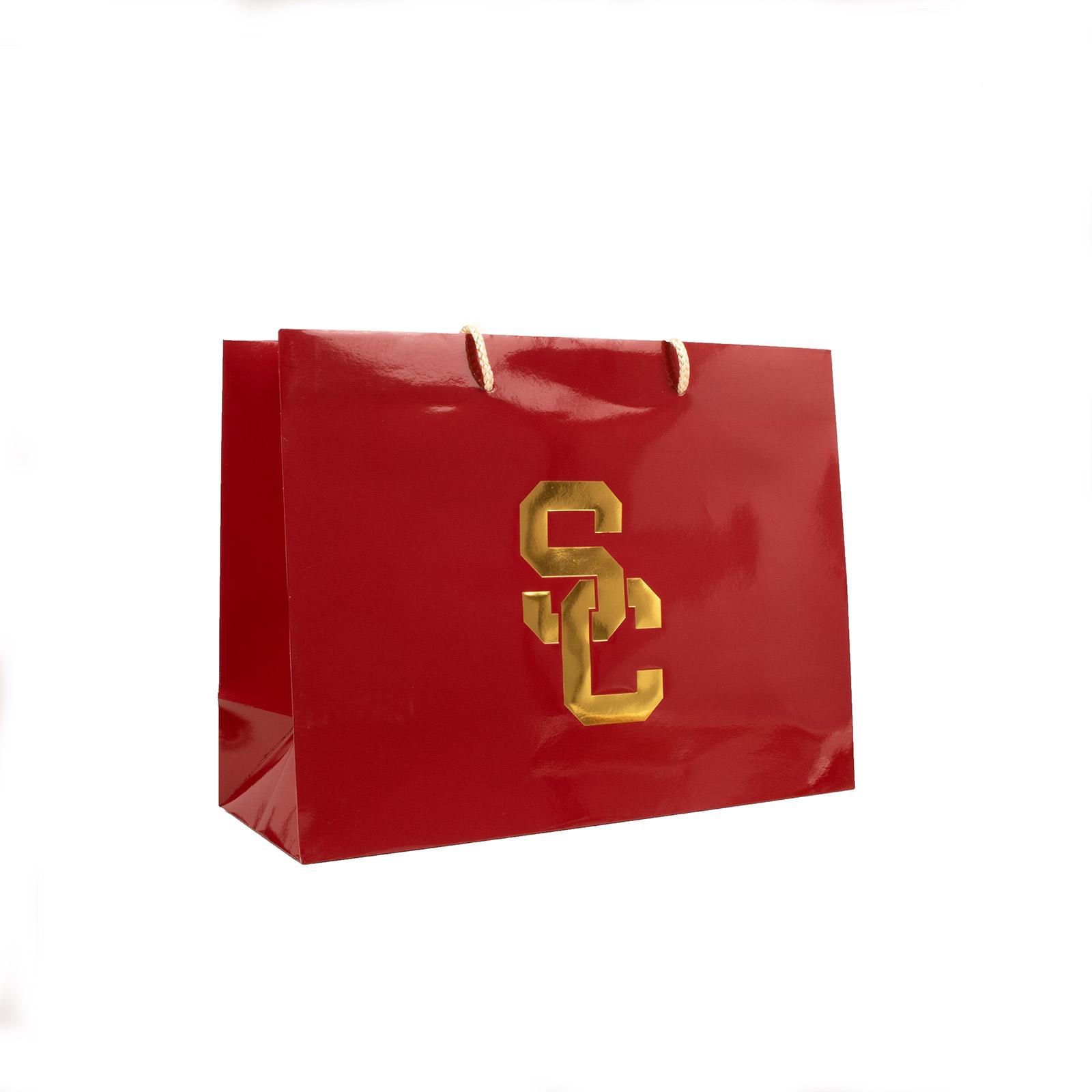 USC Trojans Cardinal SC Interlock Large Gift Bag | USC Bookstores